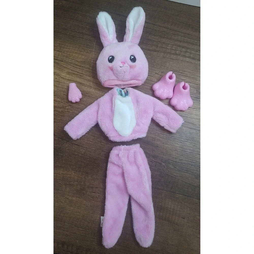 Barbie Pink Bunny Plush Doll Rabbit Ears w Removable Pink Feet Shoes READ